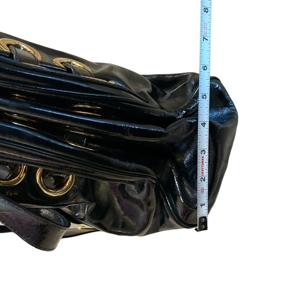 🎄JIMMY choo black crinkled patent leather large riki tote bag - Picture 10 of 14